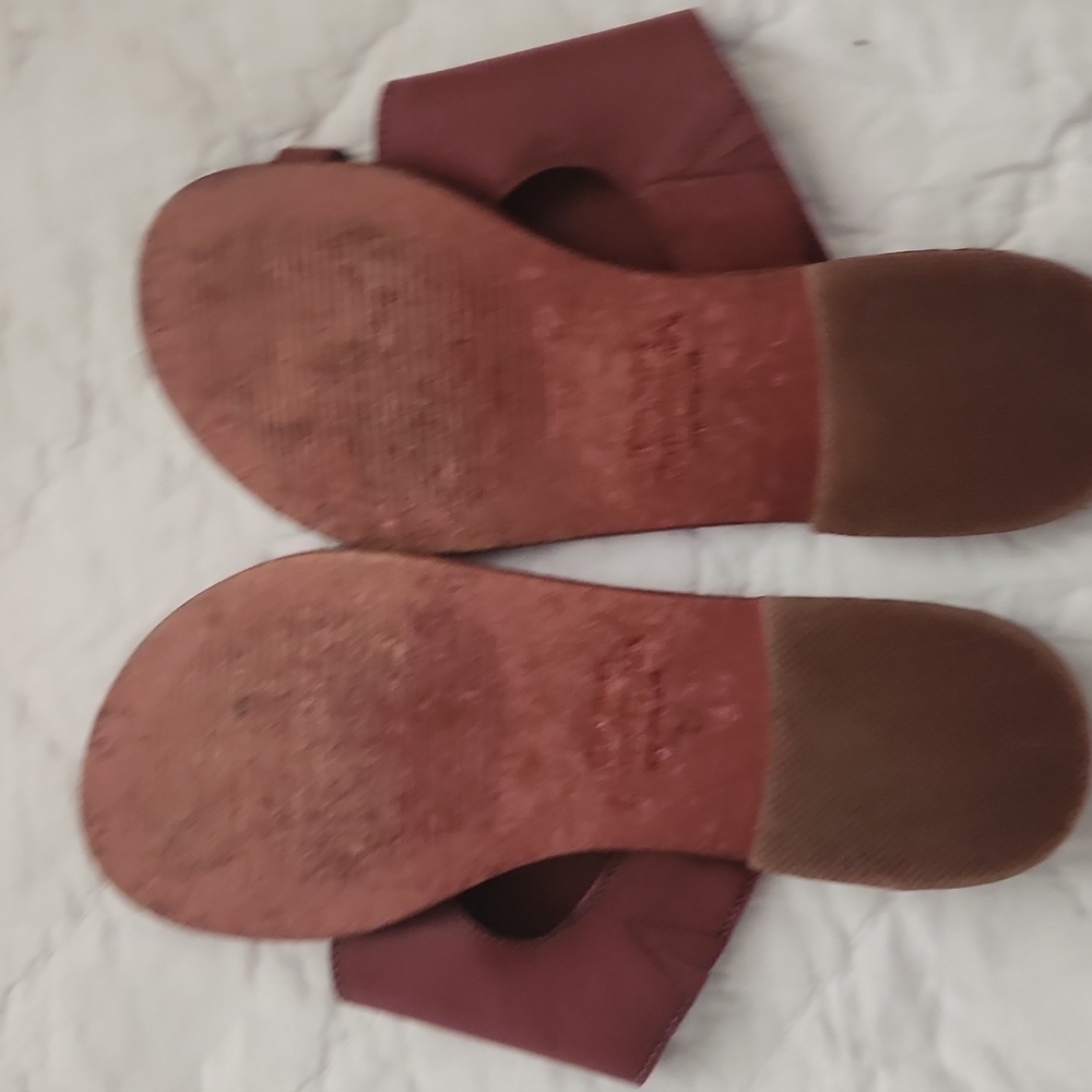 Women's Red Leather Sandals